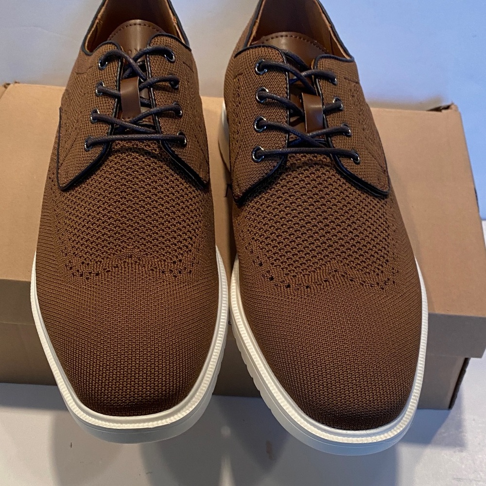NIB Bruno Marc Men’s Brown Mesh Lace-up Oxford Sneakers